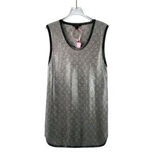Louis Vuitton Multicolor Logo Jacquard Silk Sleeveless Vest L Round Neck Made In